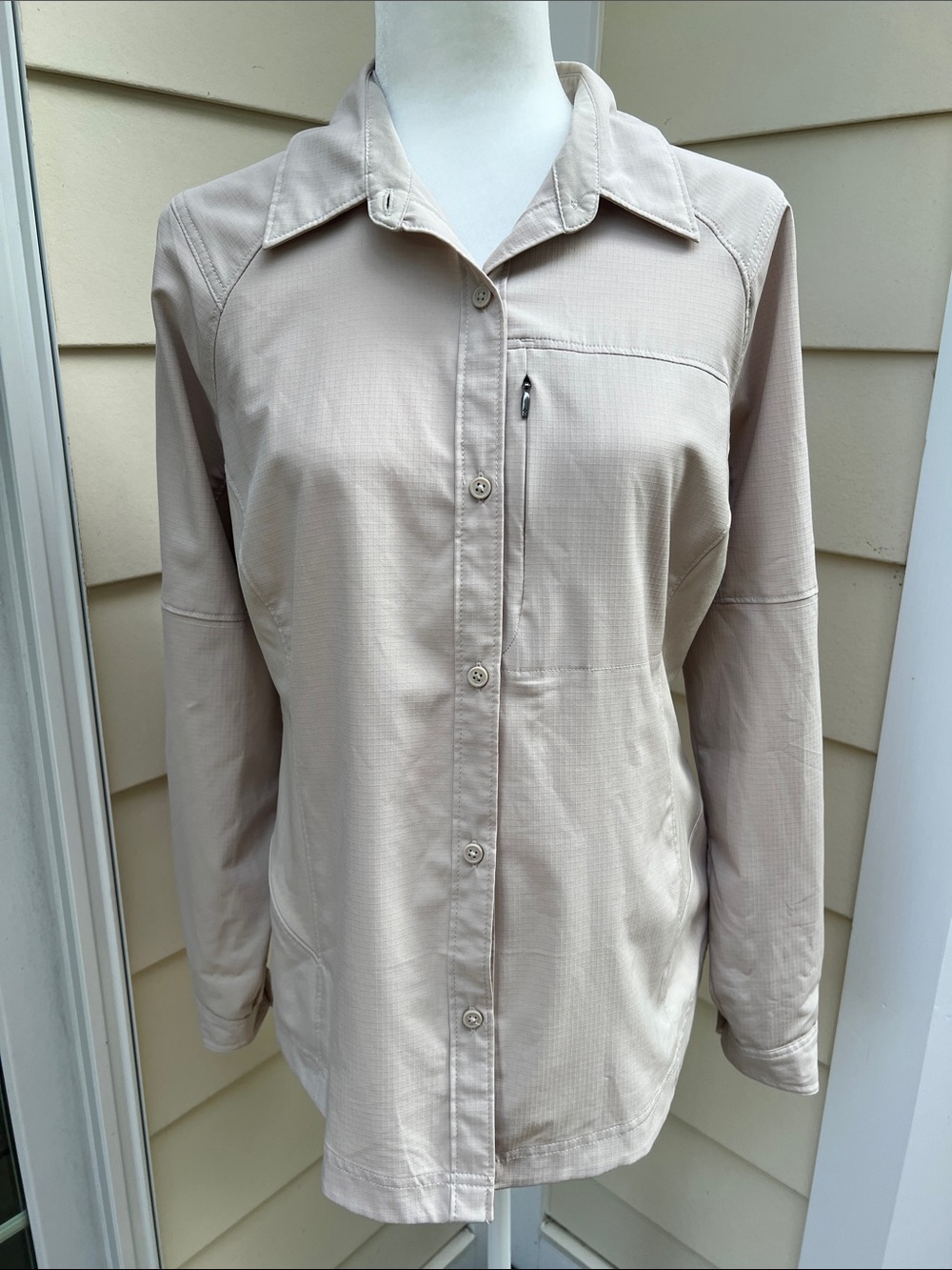 Columbia Omni-Shade Sun Protection Long Sleeve Shirt Hiking Fishing Boating - Picture 3 of 13